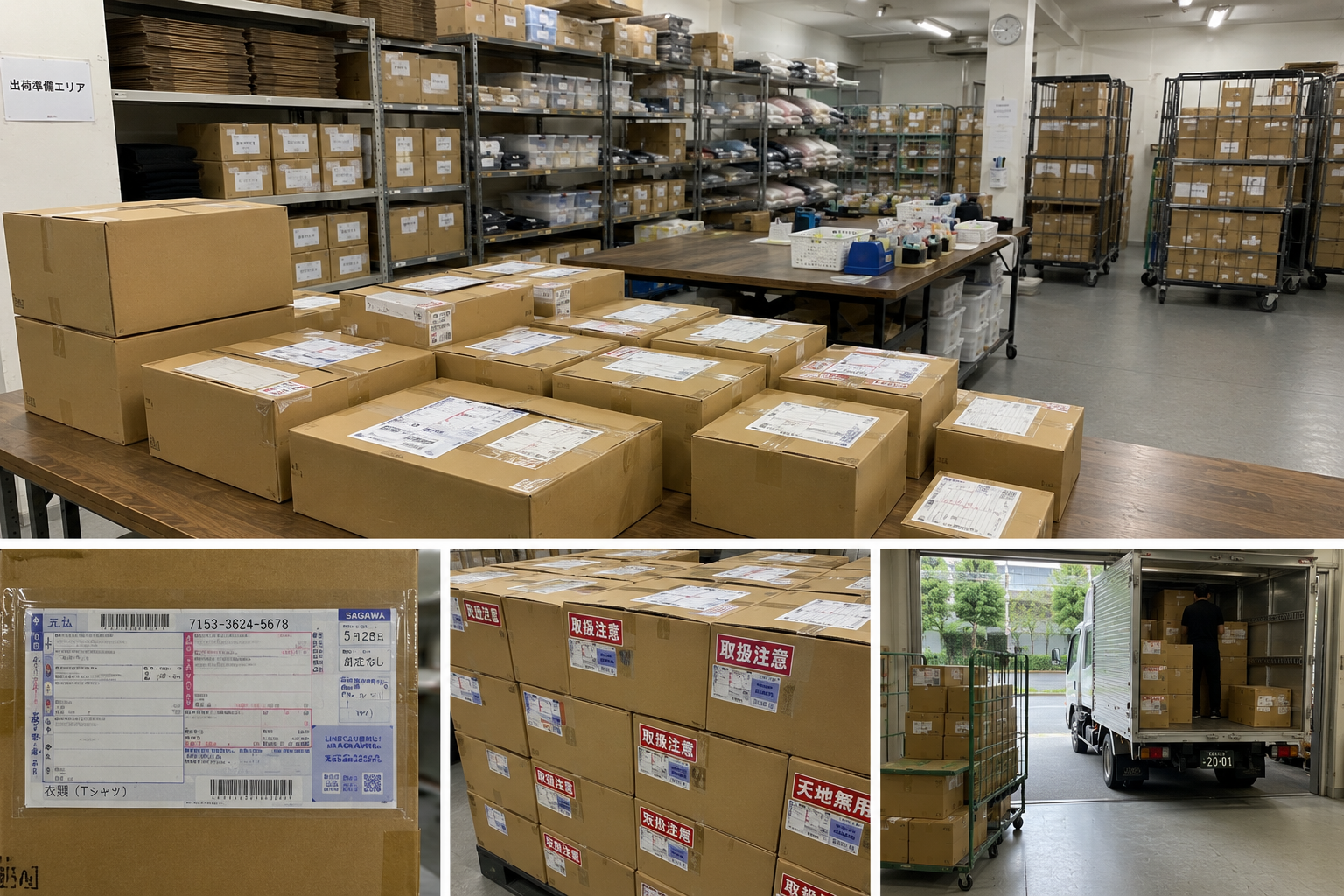 佐倉市の物流拠点で行う梱包と出荷準備
