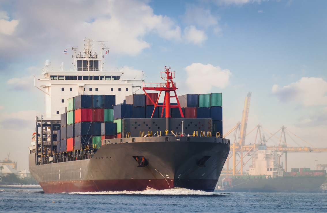 Container Cargo Ship in the Ocean